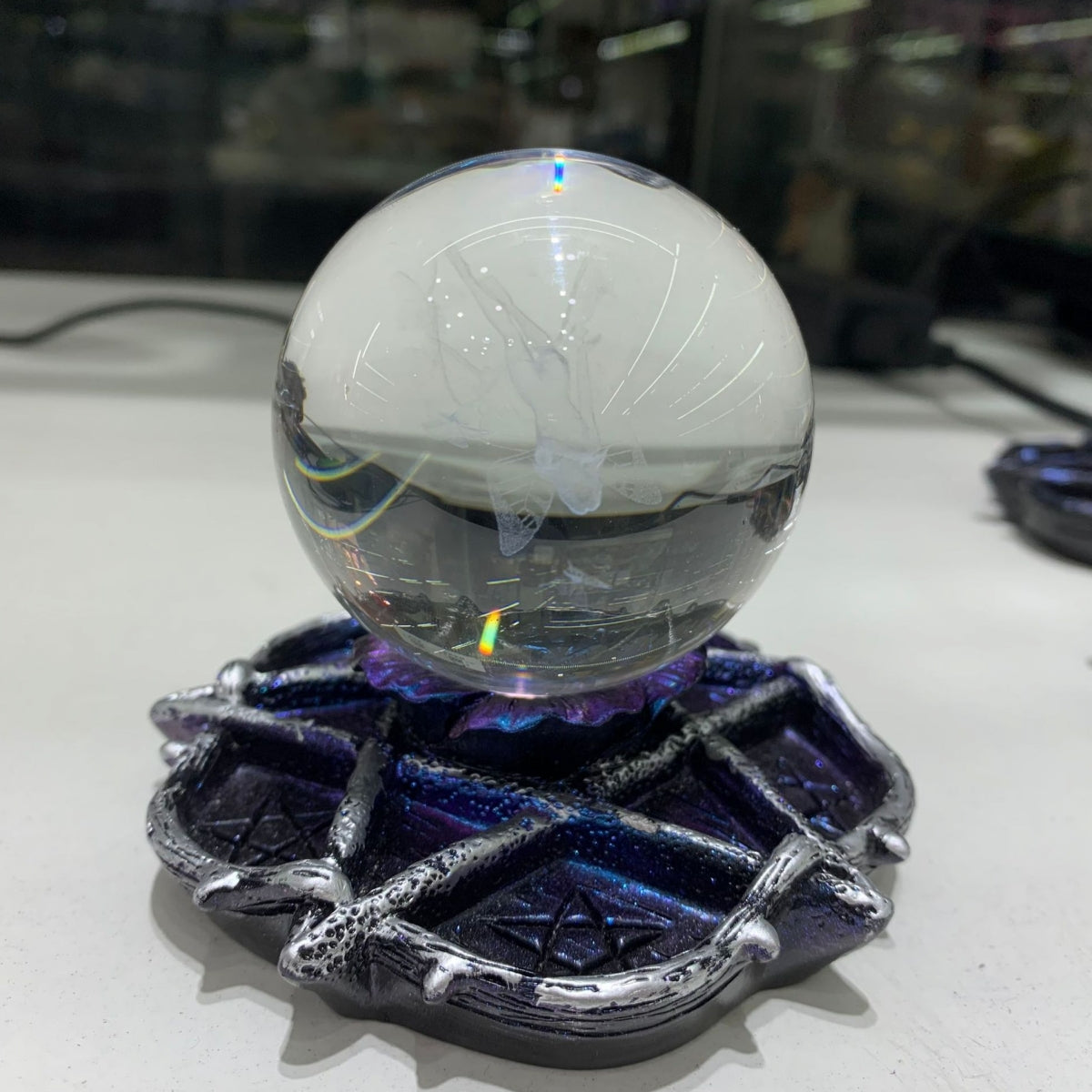 Pentagram Flower Sphere Holders Big Ball Bases 3.82"