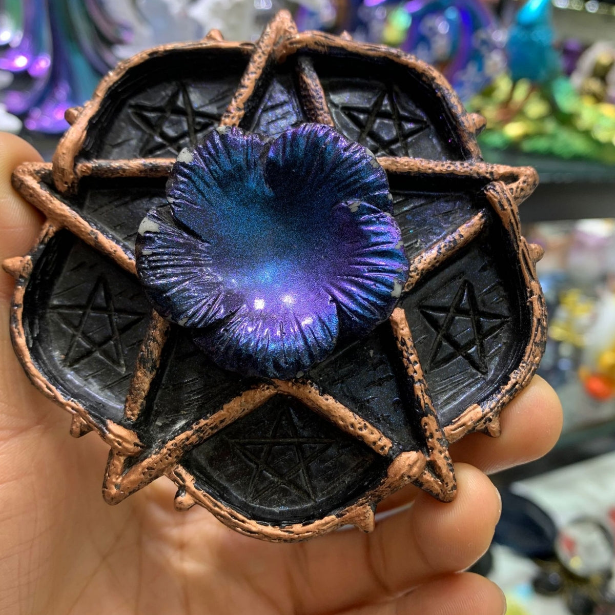 Pentagram Flower Sphere Holders Big Ball Bases 3.82"