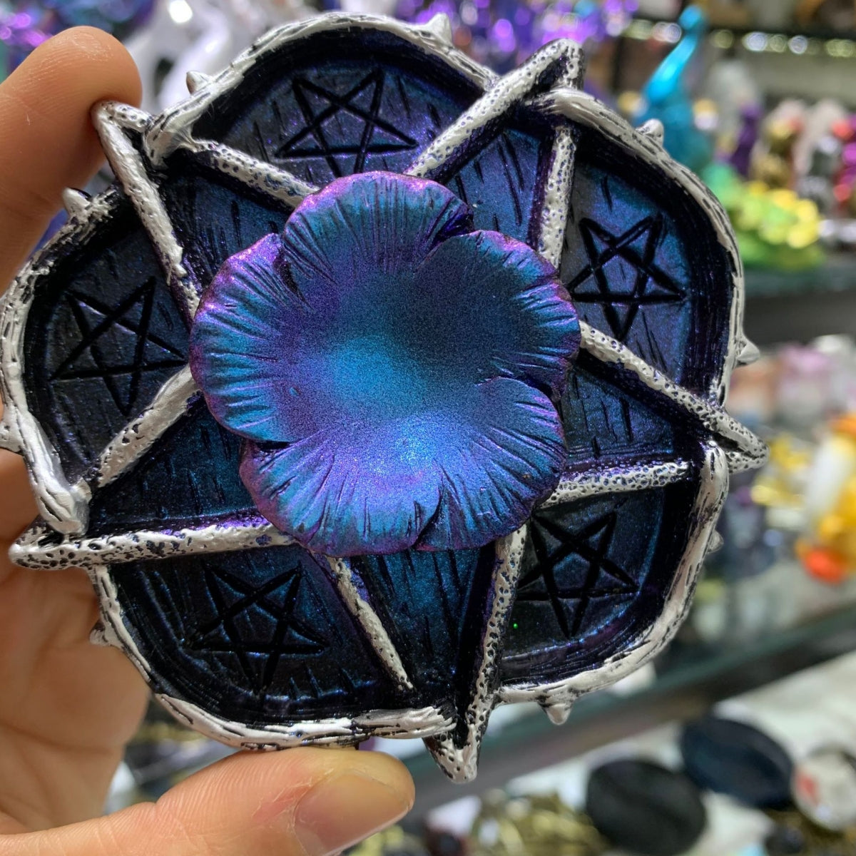 Pentagram Flower Sphere Holders Big Ball Bases 3.82"