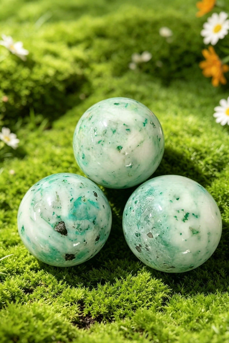 Phoenix Stone Spheres Crystal Balls 2.59"