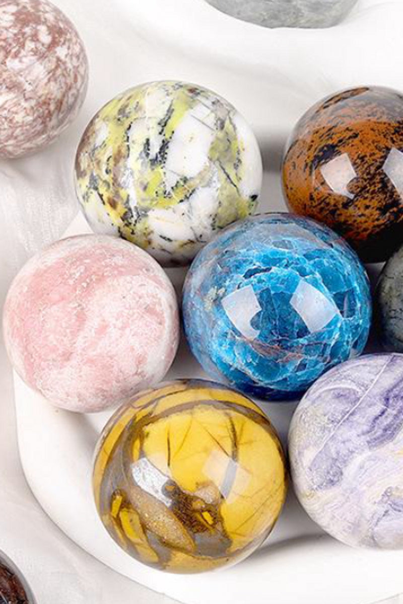 Piccaso Picture Jasper Pink Opal Sphere Crystal Balls 1.96"