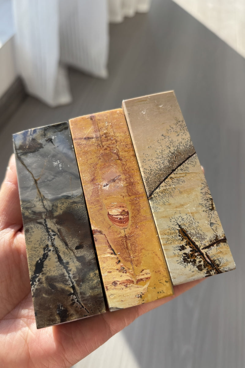 Picture Jasper Square Towers Crystal Tube Points 3.94" Tall