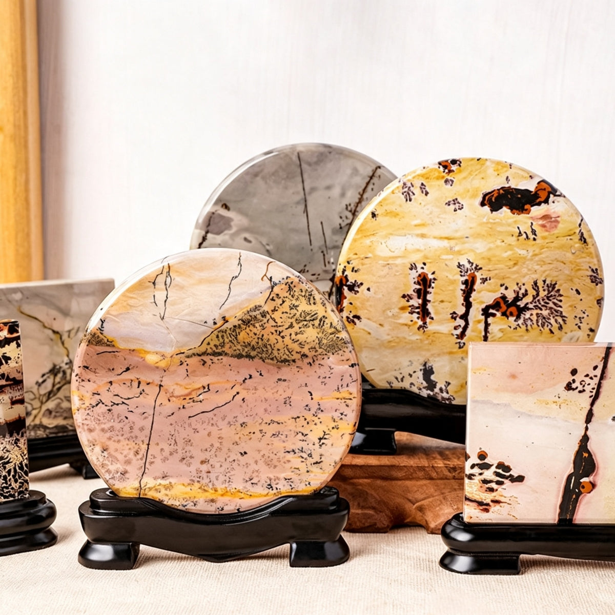 Picture Jasper with Free Holders for Home Decor