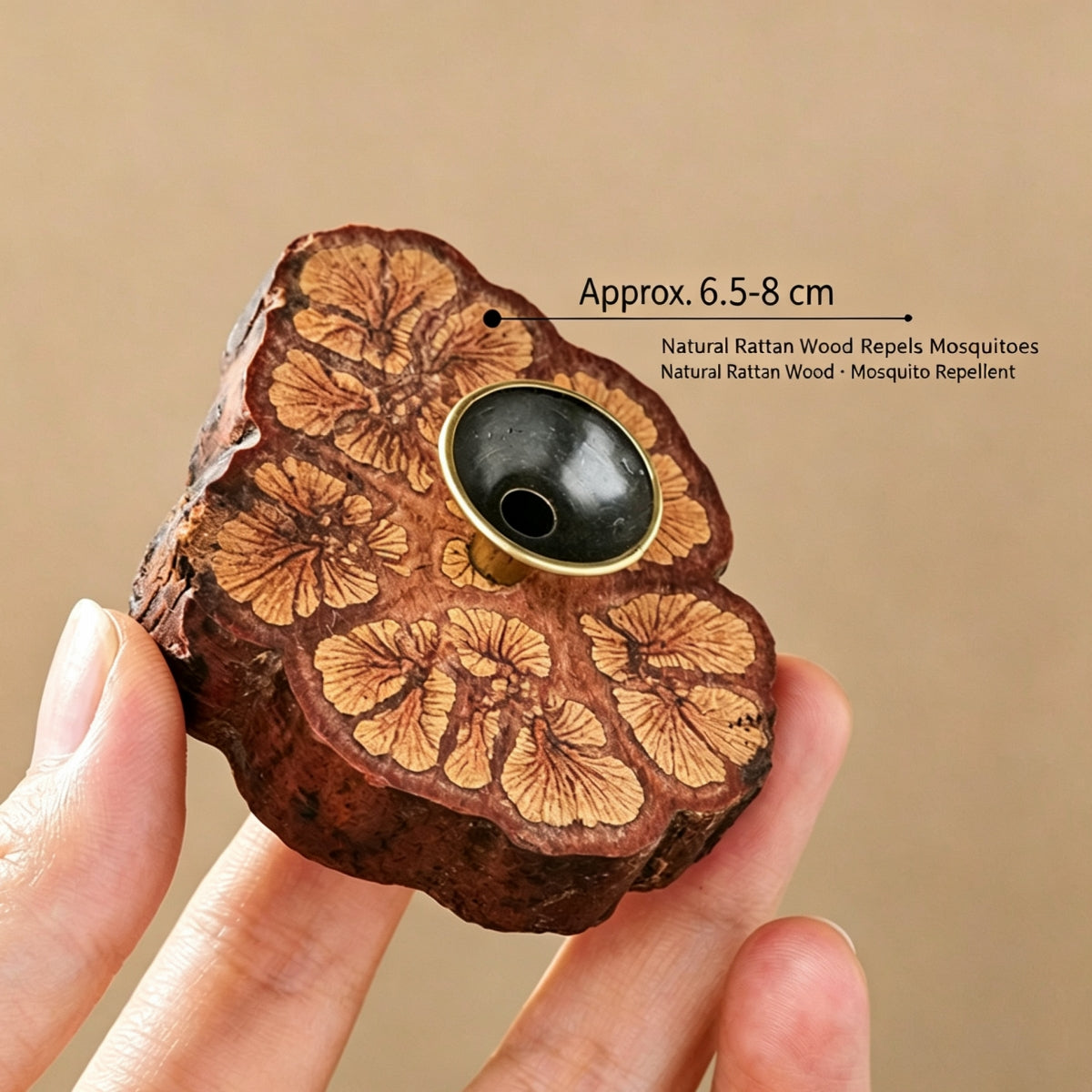 Plum Blossom Vine Wood Logs Sphere Holders 2.56"