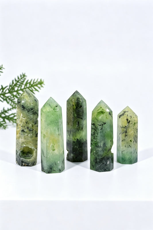 Prehnite Crystal Towers Tall 1.57"-3.94"