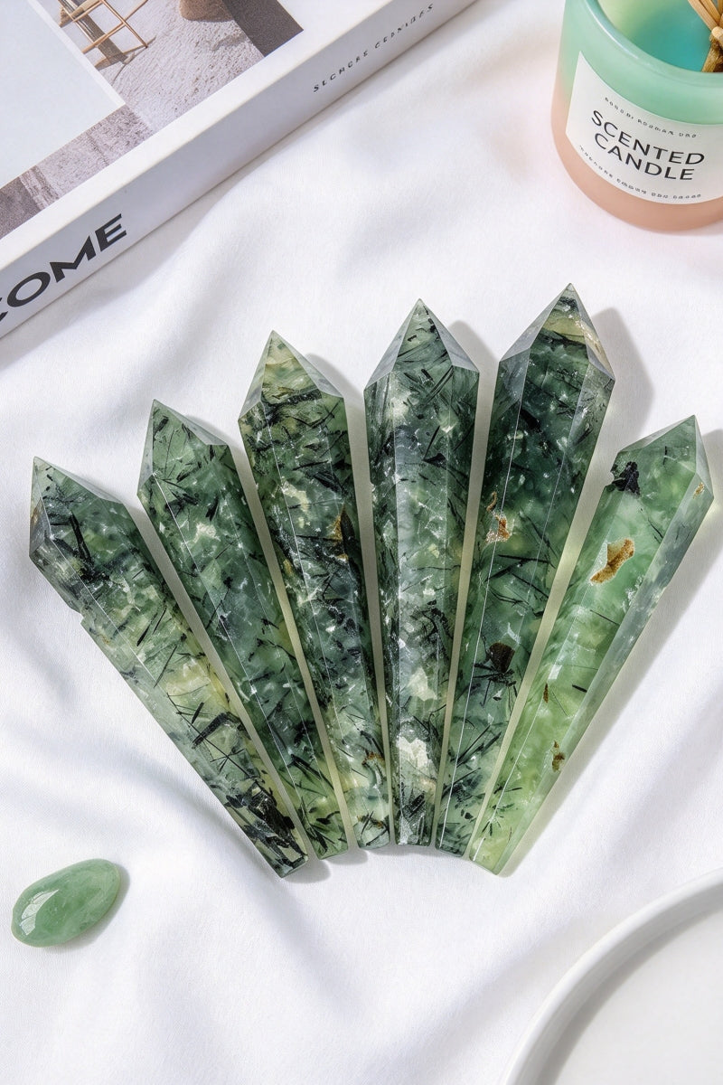 Prehnite Wands 4.72"-6.29"Tall