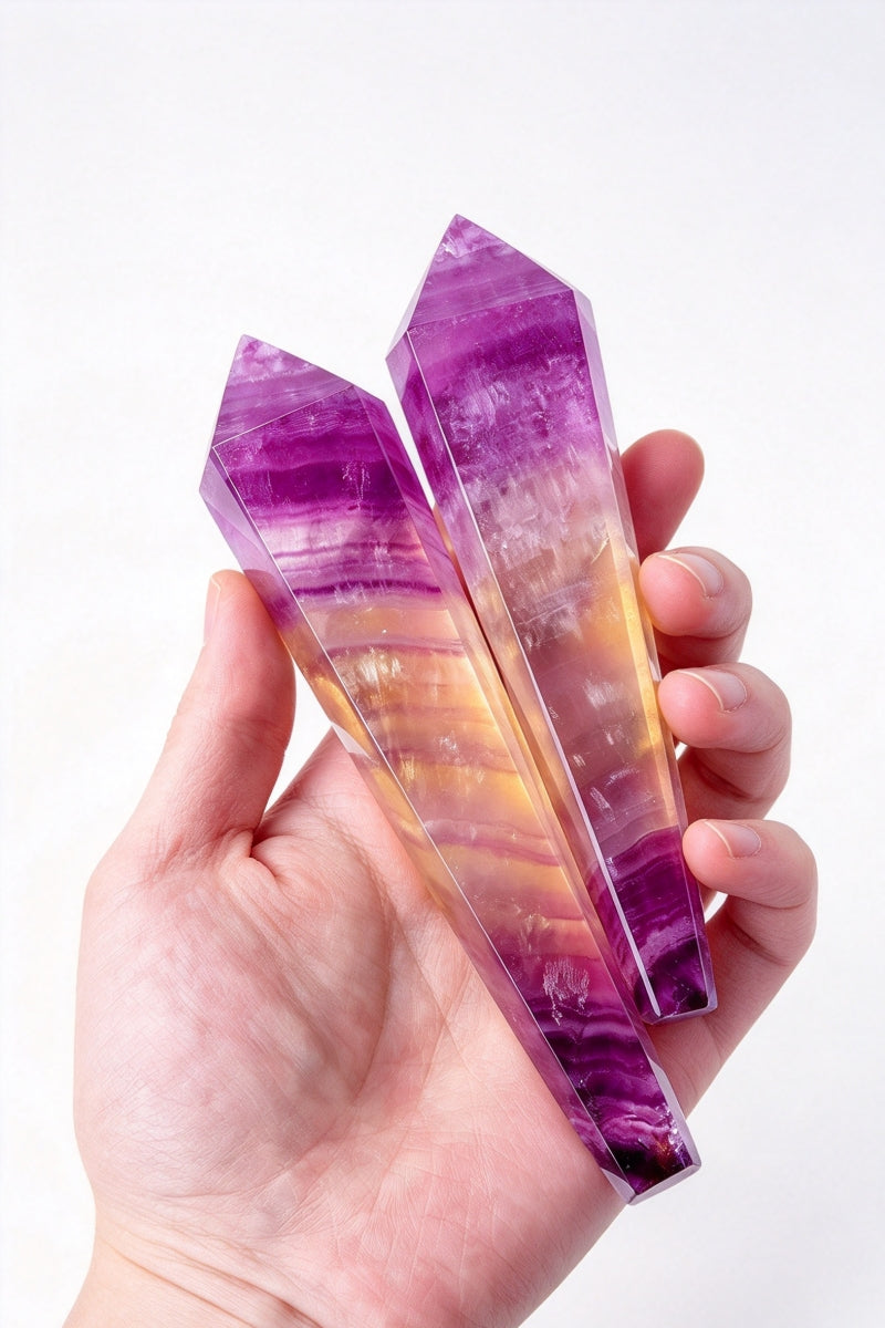 Purple Fluorite Wands 4.72"-6.29"Tall