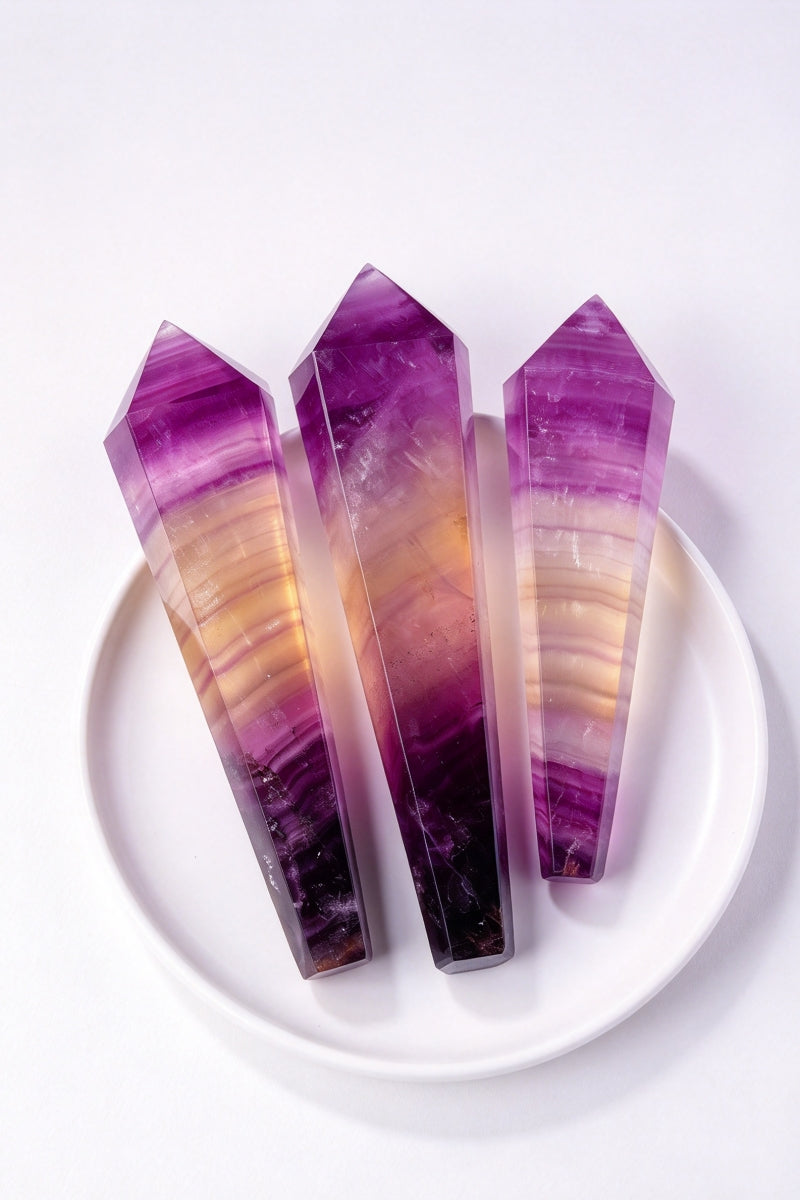 Purple Fluorite Wands 4.72"-6.29"Tall