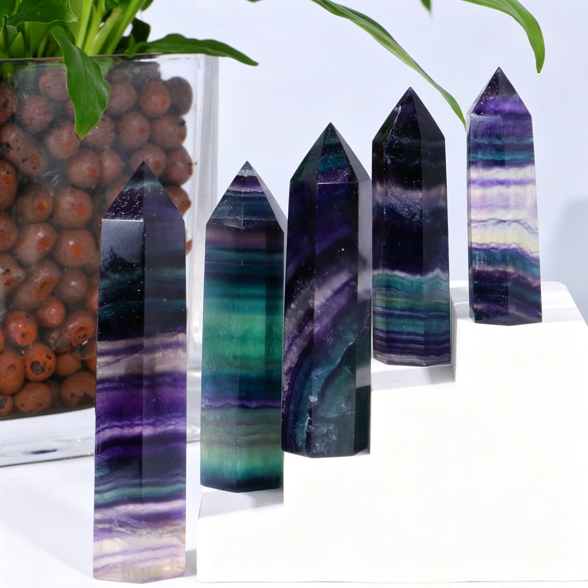 Rainbow Fluorite Crystal Towers Tall 1.57"-3.94"