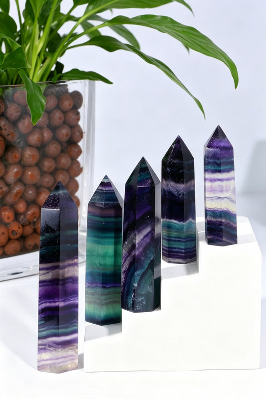 Rainbow Fluorite Crystal Towers Tall 1.57"-3.94"