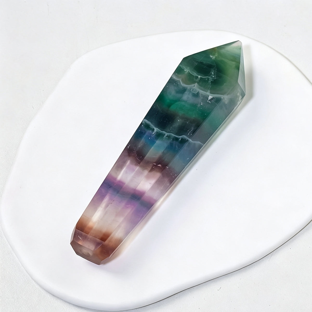 Rainbow Fluorite Dream Amethyst Wands 4.13"Tall