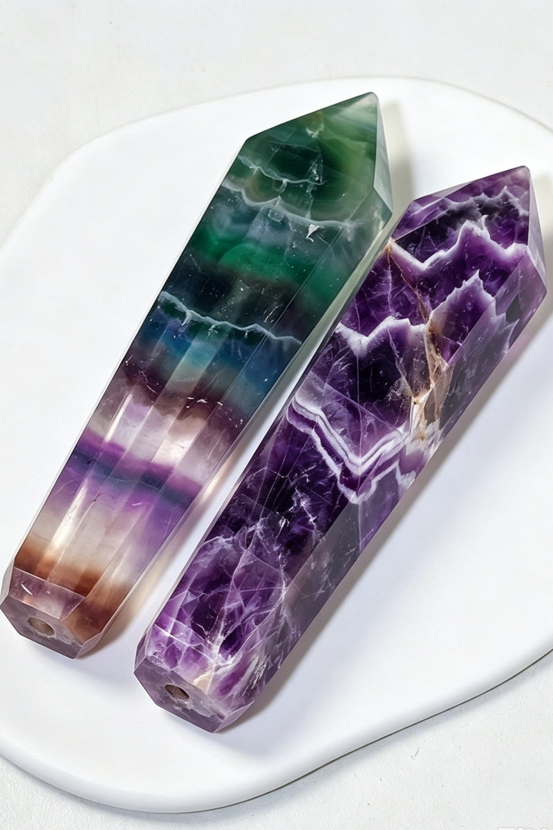 Rainbow Fluorite Dream Amethyst Wands 4.13"Tall