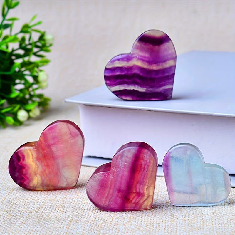 Rainbow Fluorite Hearts 1.18"-1.97"
