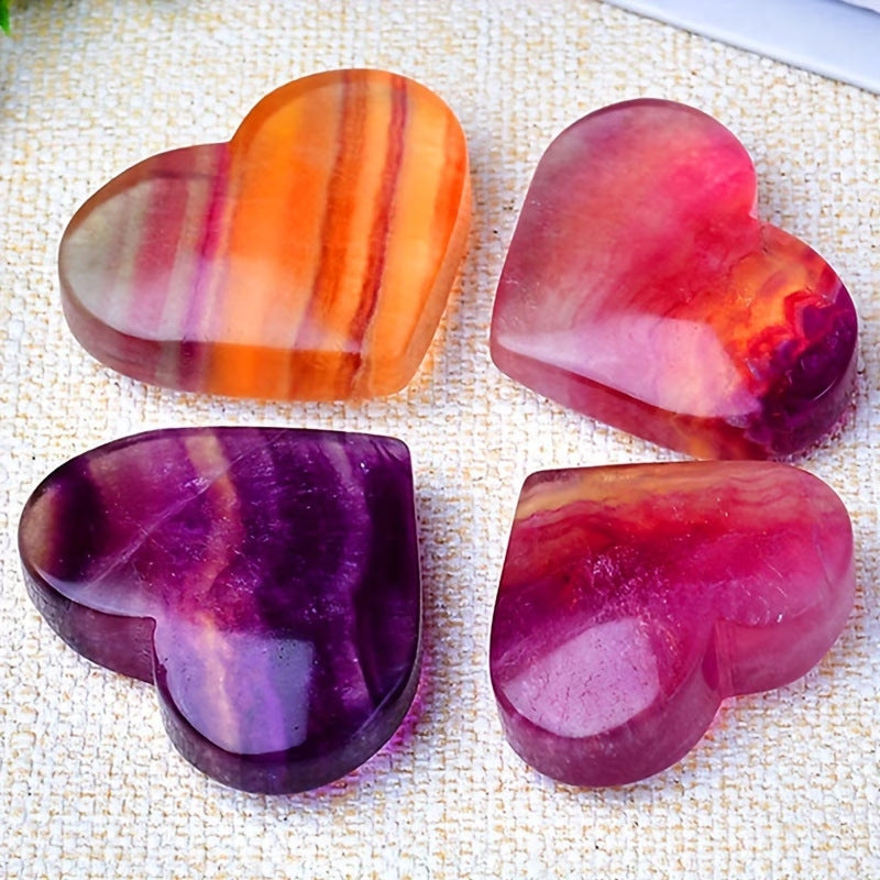 Rainbow Fluorite Hearts 1.18"-1.97"