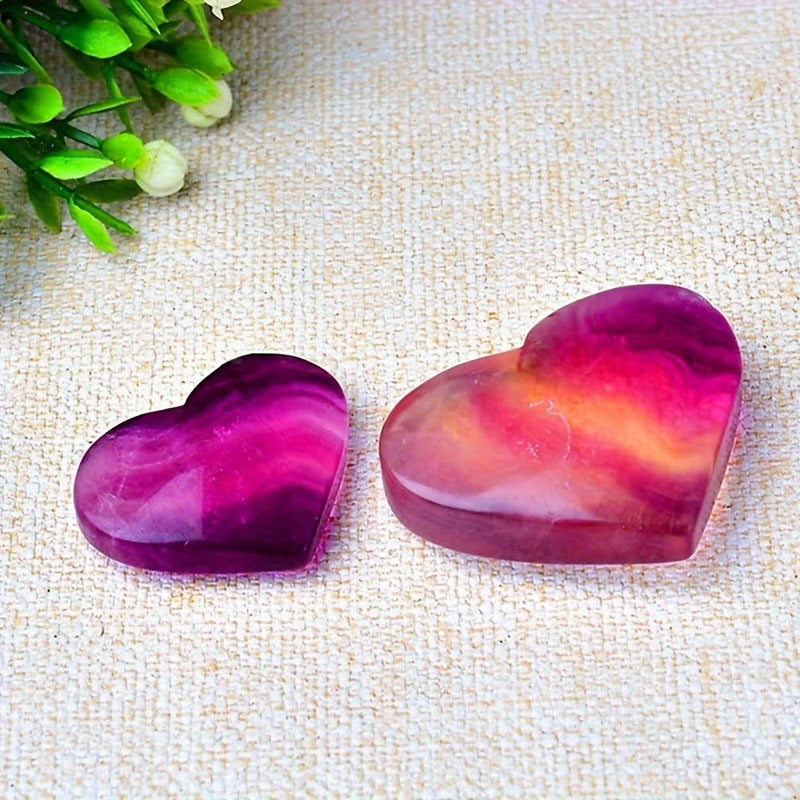 Rainbow Fluorite Hearts 1.18"-1.97"