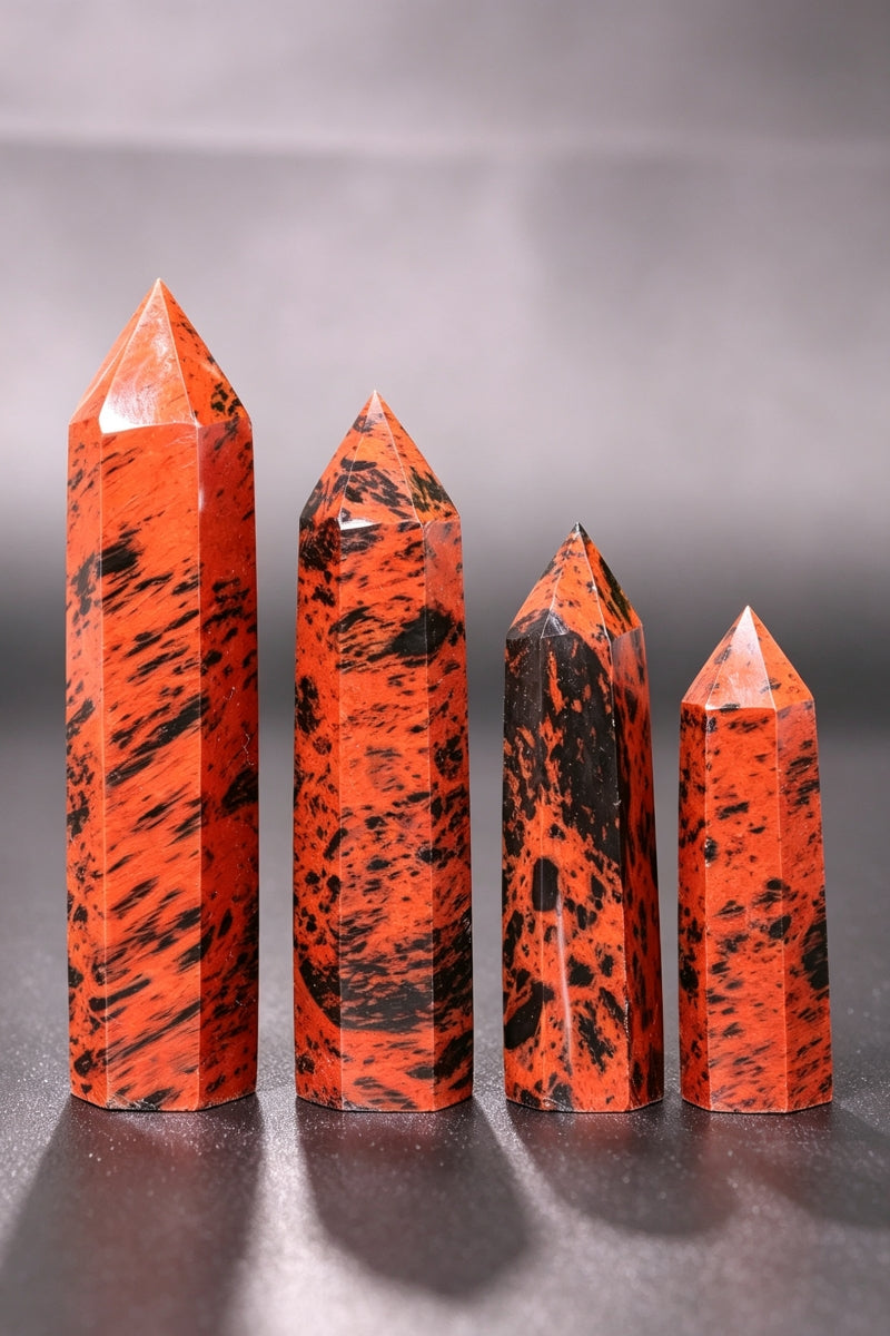 Red Obsidian Crystal Towers Tall 1.57"-3.94"