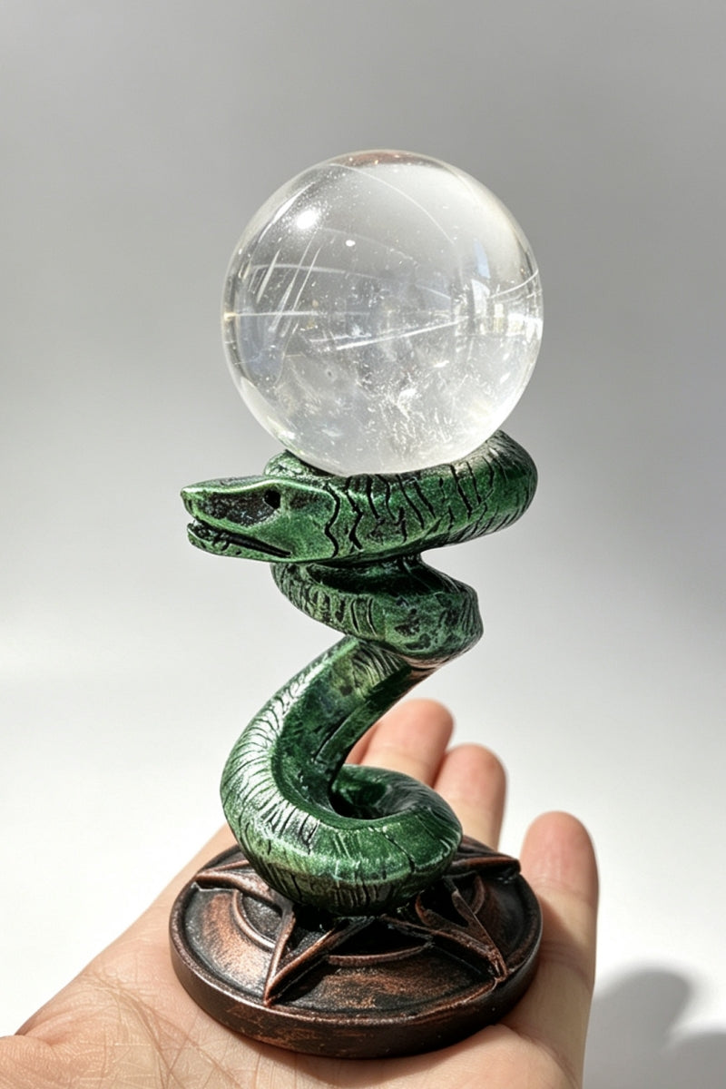 Resin Craft Snake Ornament Stand Sphere Holders