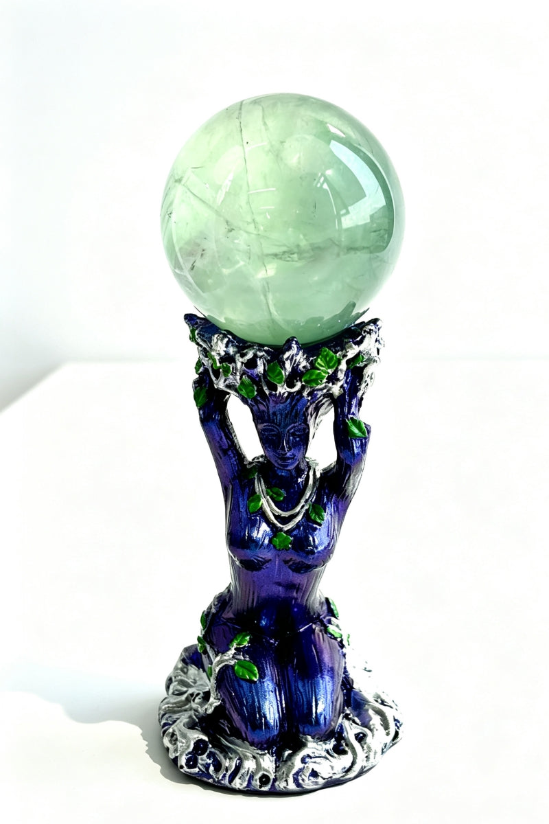 Resin Mother Earth Stand Sphere Holders