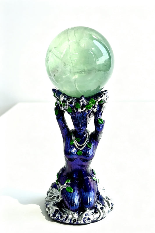 Resin Mother Earth Stand Sphere Holders