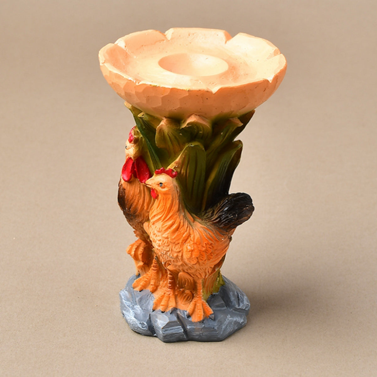 Resin Rooster Figurine Sphere Holders