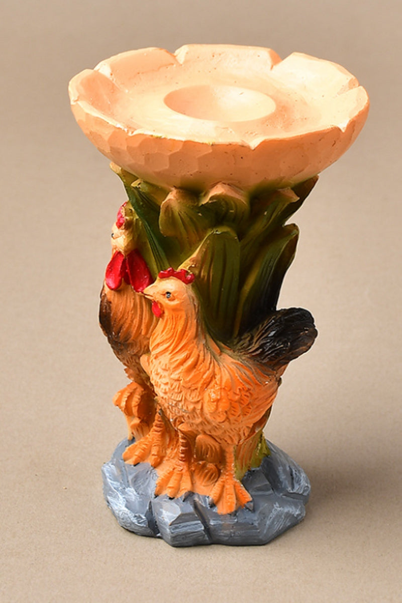 Resin Rooster Figurine Sphere Holders