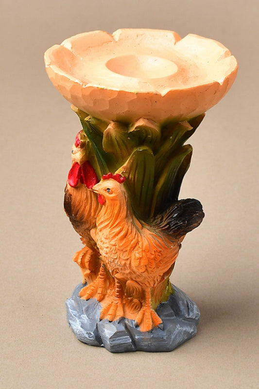 Resin Rooster Figurine Sphere Holders