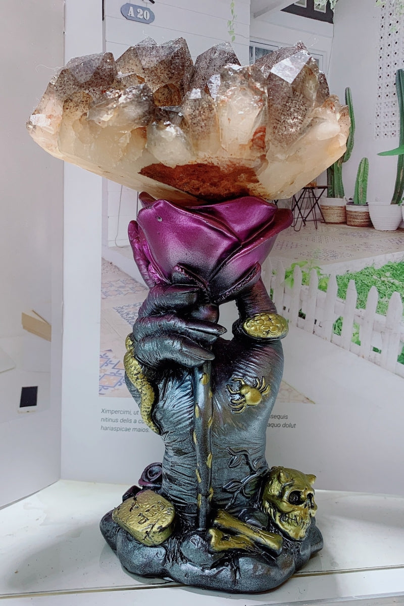 Rose Hand Sphere Holders Cluster Bases