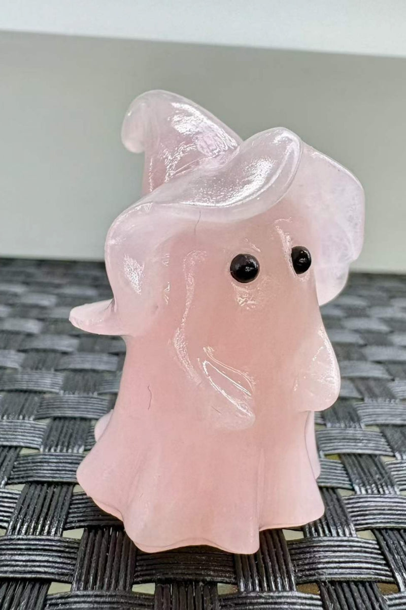 Rose Quartz Black Obsidian Yooperlite Halloween Wizard Carvings 1.57"