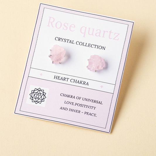 Rose Quartz Crystal Ball Earrings