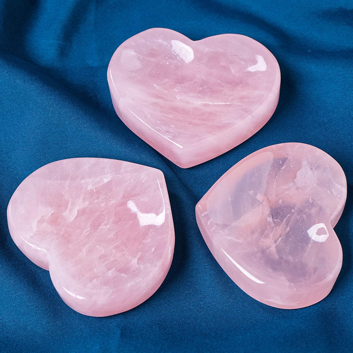 Rose Quartz Heart Shaped Bowl Ornament Carvings 1.97"