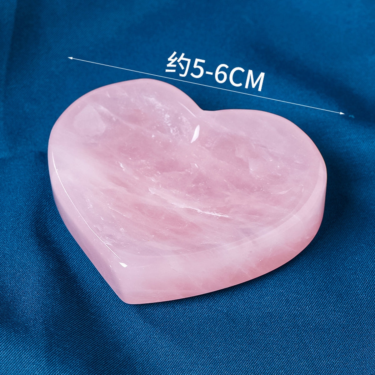 Rose Quartz Heart Shaped Bowl Ornament Carvings 1.97"