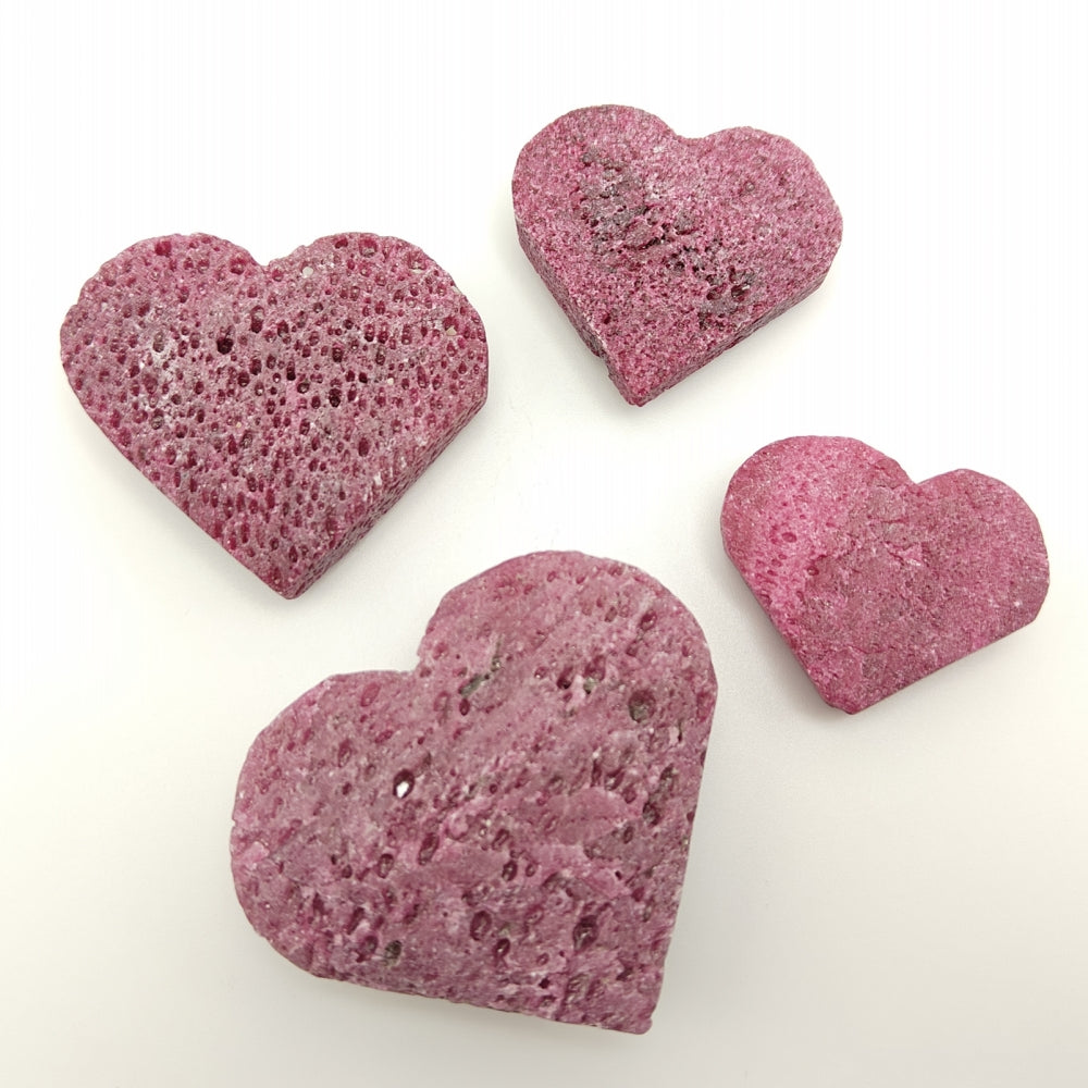 Ruby Crystal Heart Shaped Carving