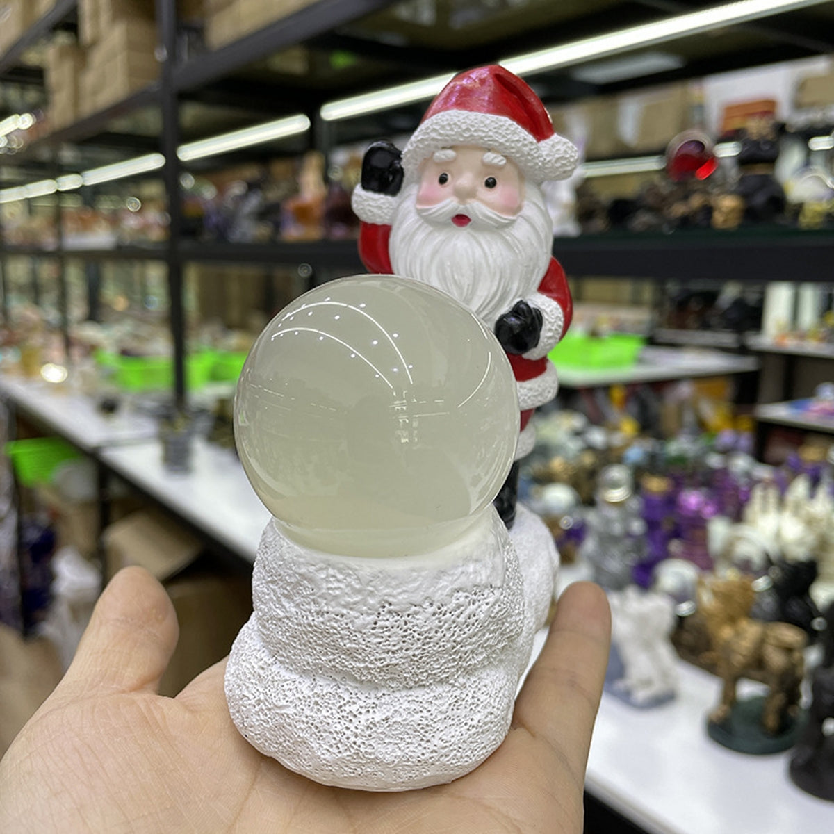 Santa Claus Resin Base Ornament Sphere Holders