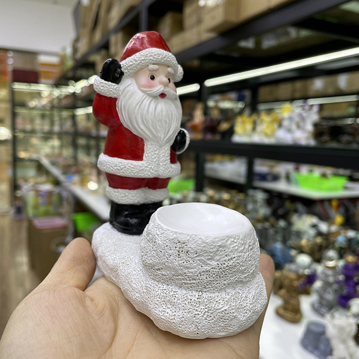 Santa Claus Resin Base Ornament Sphere Holders