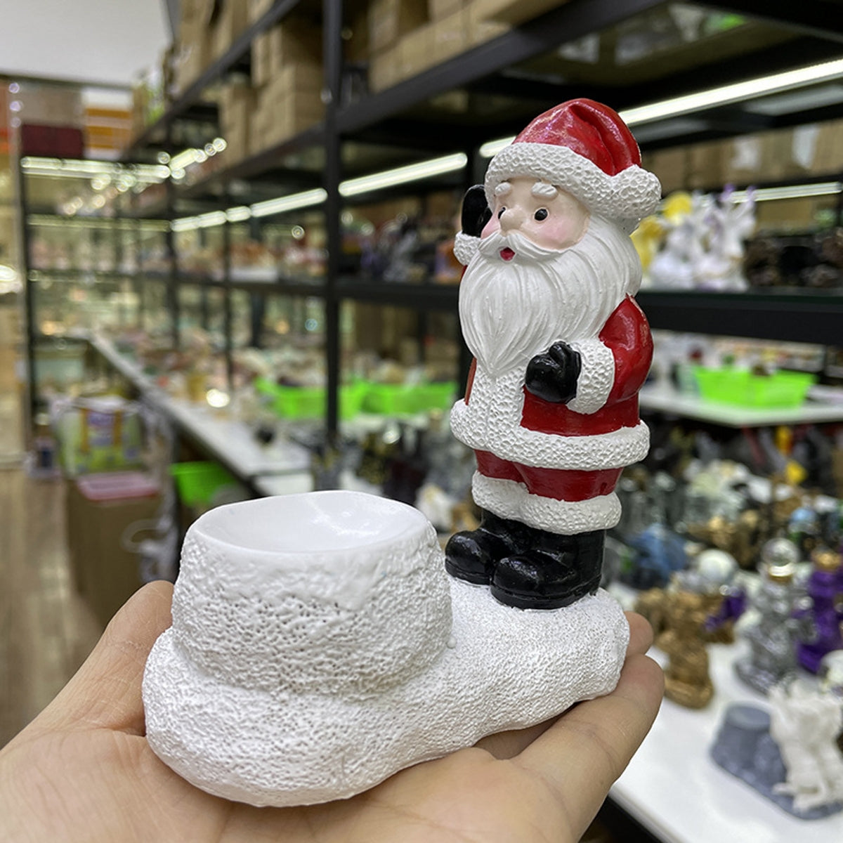 Santa Claus Resin Base Ornament Sphere Holders