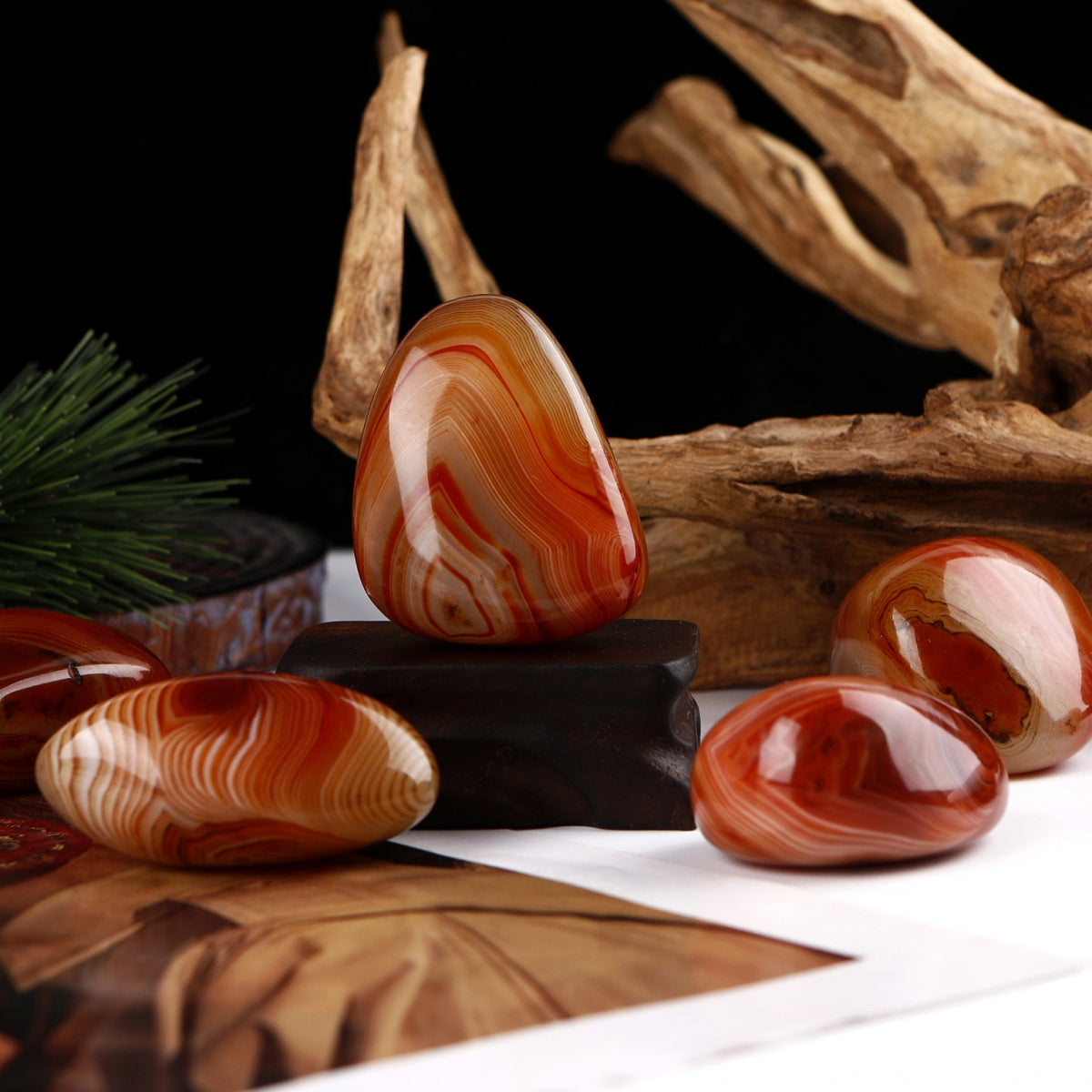 Sardonyx Palm Stones Carvings
