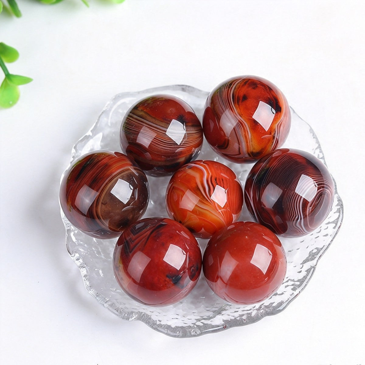 Sardonyx Small Sphere Chips Tumbles 1.18"-1.57"