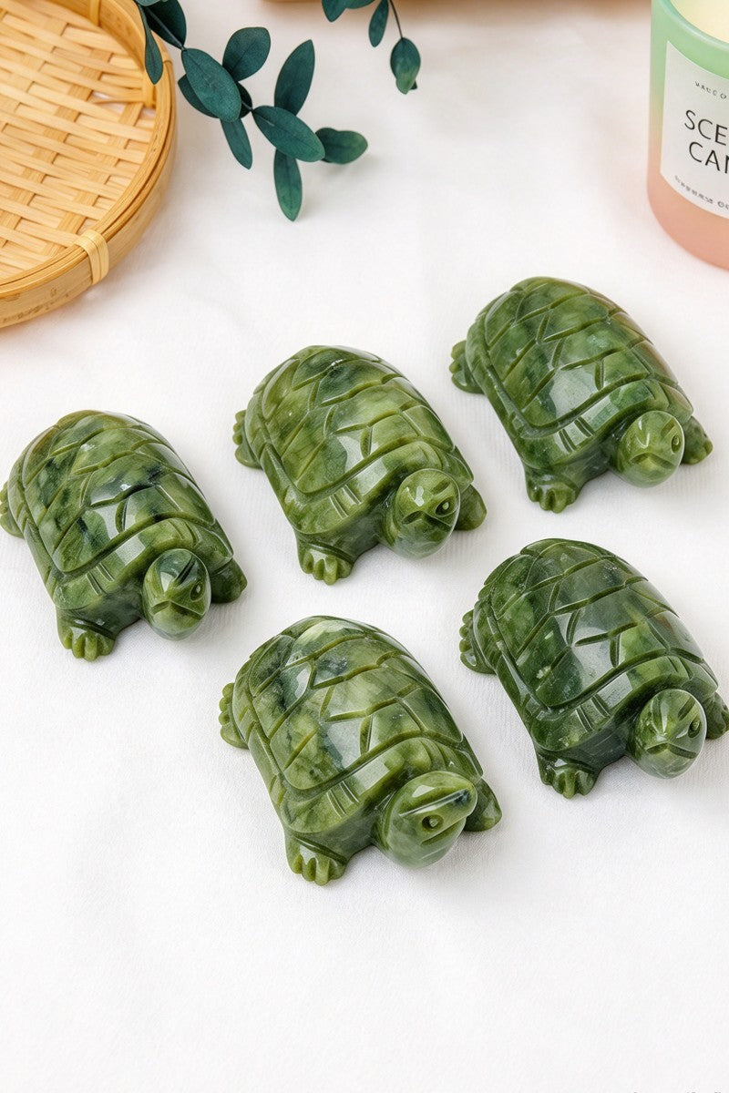 Serpentine Crystal Turtle Carvings 3.15"