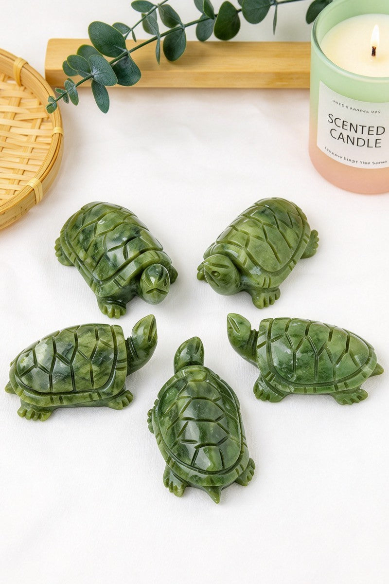 Serpentine Crystal Turtle Carvings 3.15"
