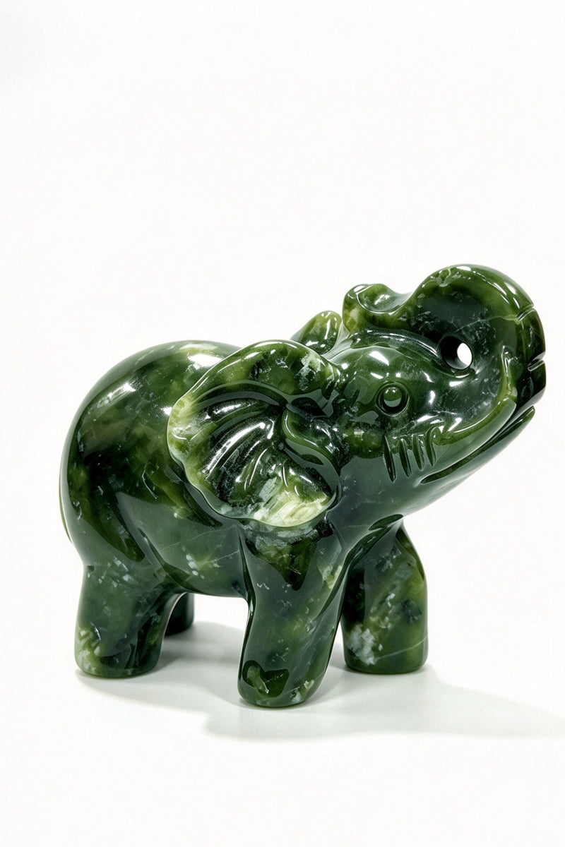 Serpentine Elephant Carvings 5.12"