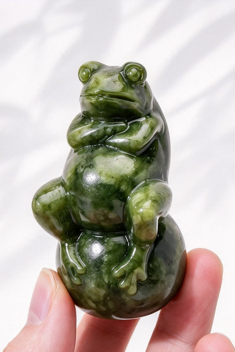 Serpentine Frog Carvings 2.56"