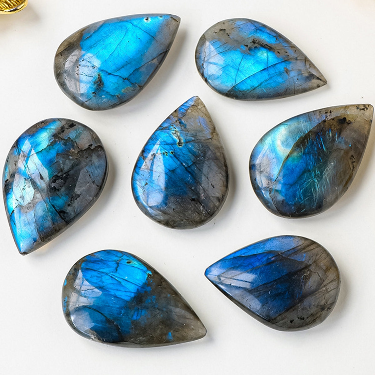 Shining Blue Flash Natural Labradorite Tear Drops