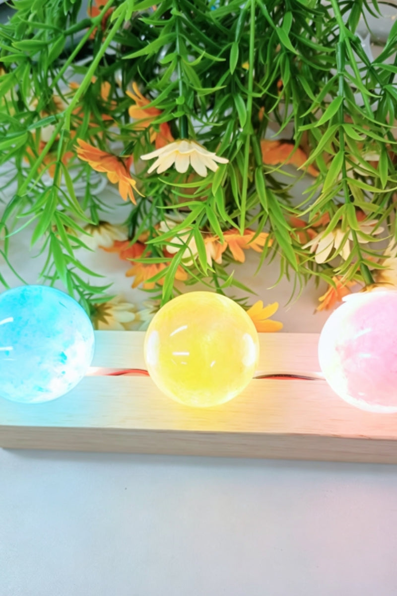 Shinny Aura Calcite Sphere 7 pieces
