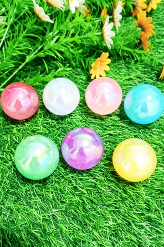 Shinny Aura Calcite Sphere 7 pieces