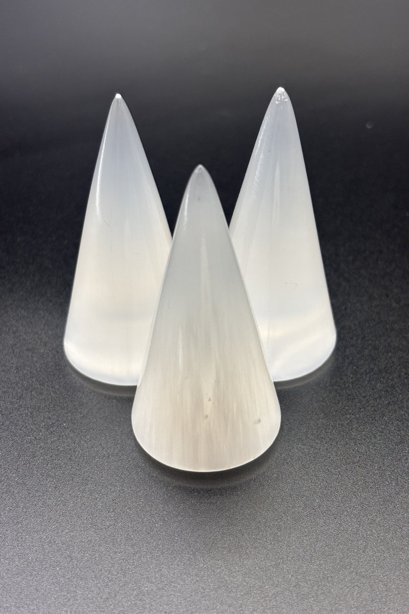 Shiny White Selenite Crystal Ring Holders