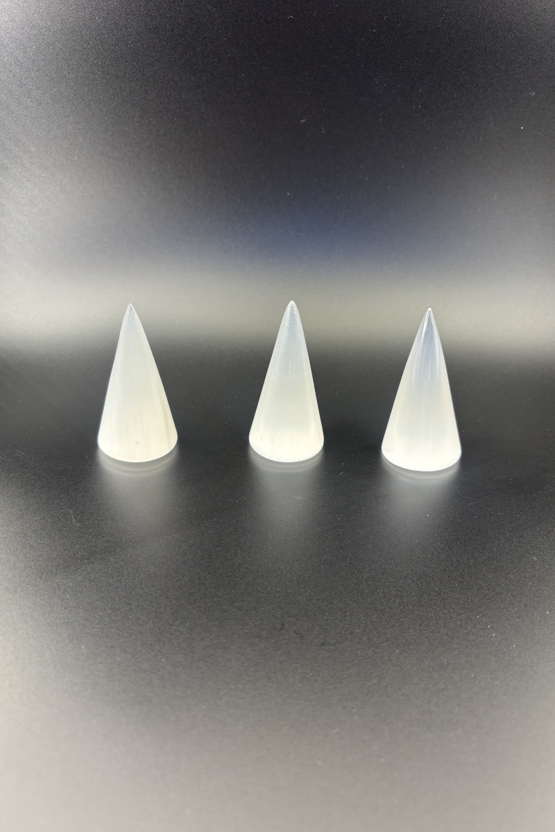 Shiny White Selenite Crystal Ring Holders