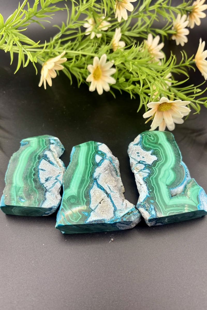 Small Natural Malachite Chrysocolla Towers 3.15" Tall