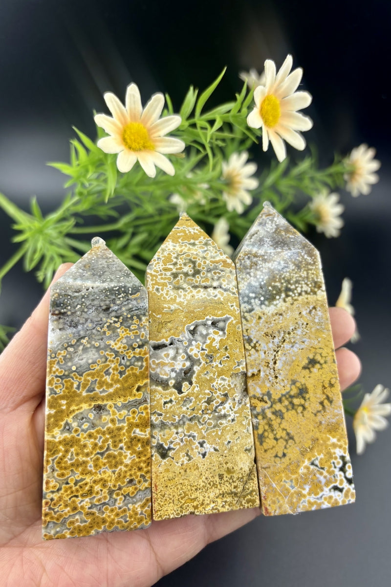 Small Ocean Jasper Towers 3.54" Tall