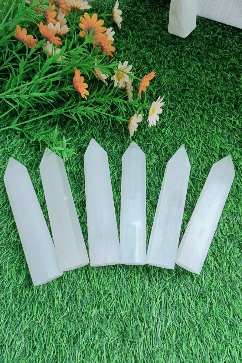 Small Selenite Tower Tall 5.67"