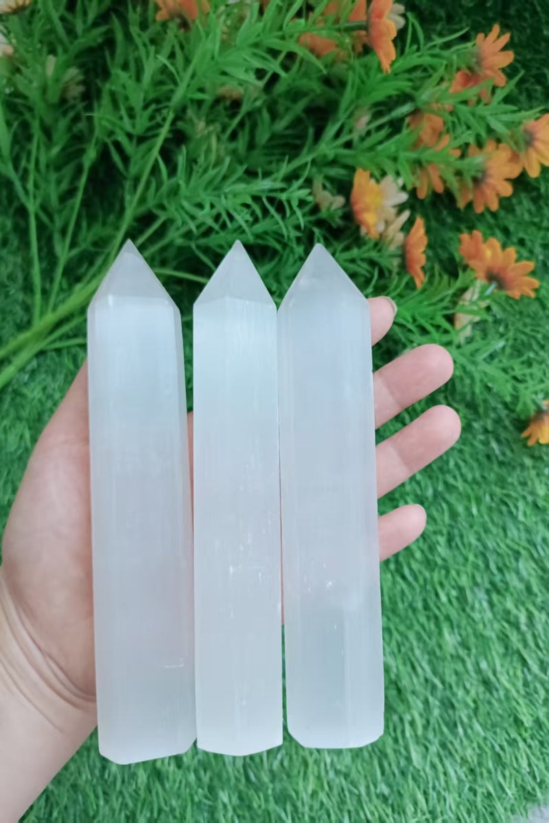 Small Selenite Tower Tall 5.67"
